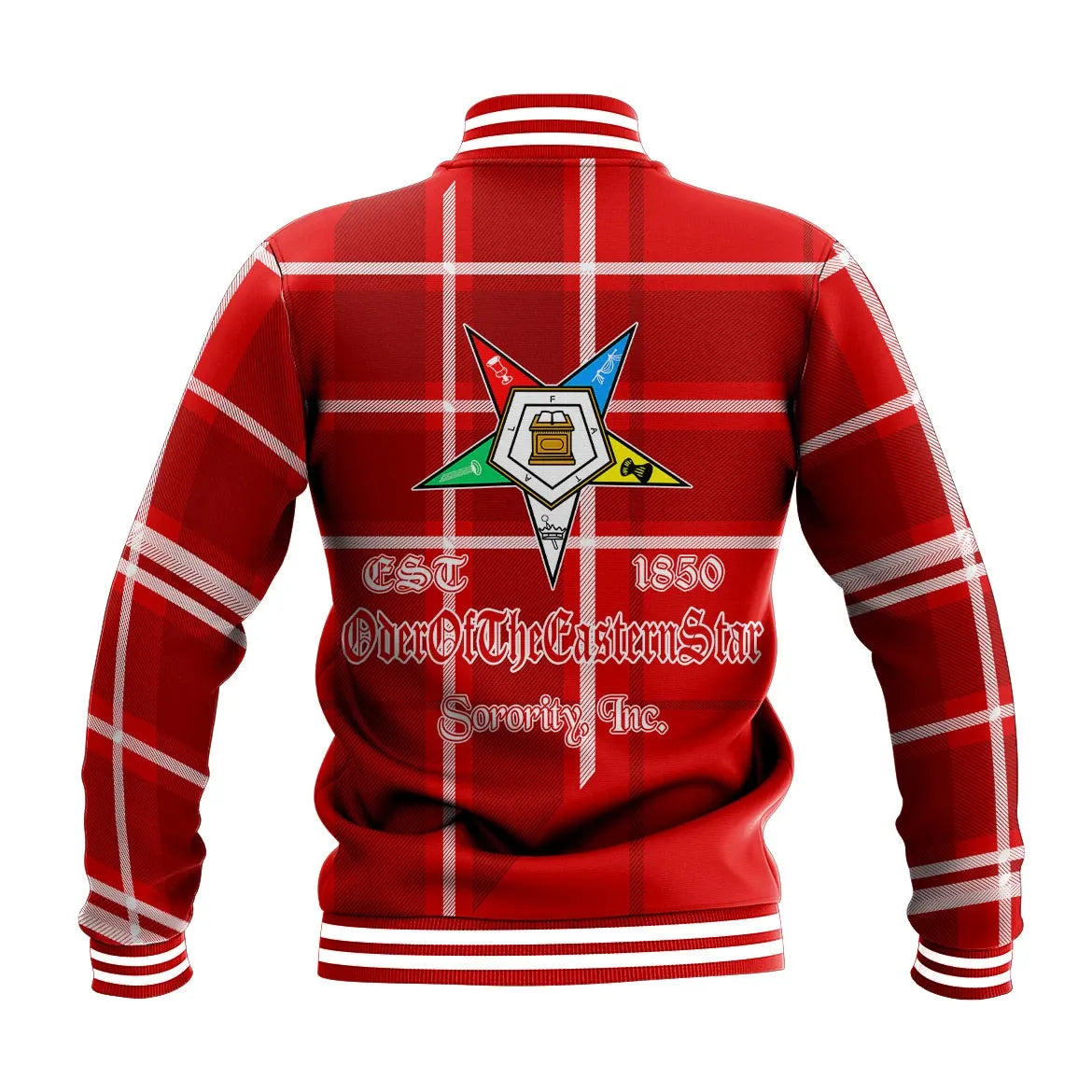 Order Of The Eastern Star Burberr Style Baseball Jacket