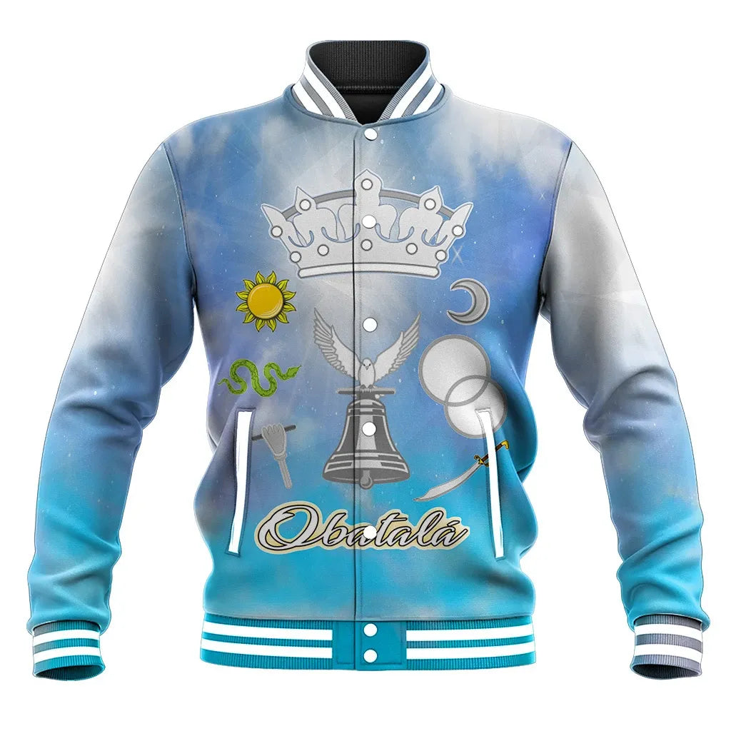 Orisha Obatala Symbol Baseball Jacket