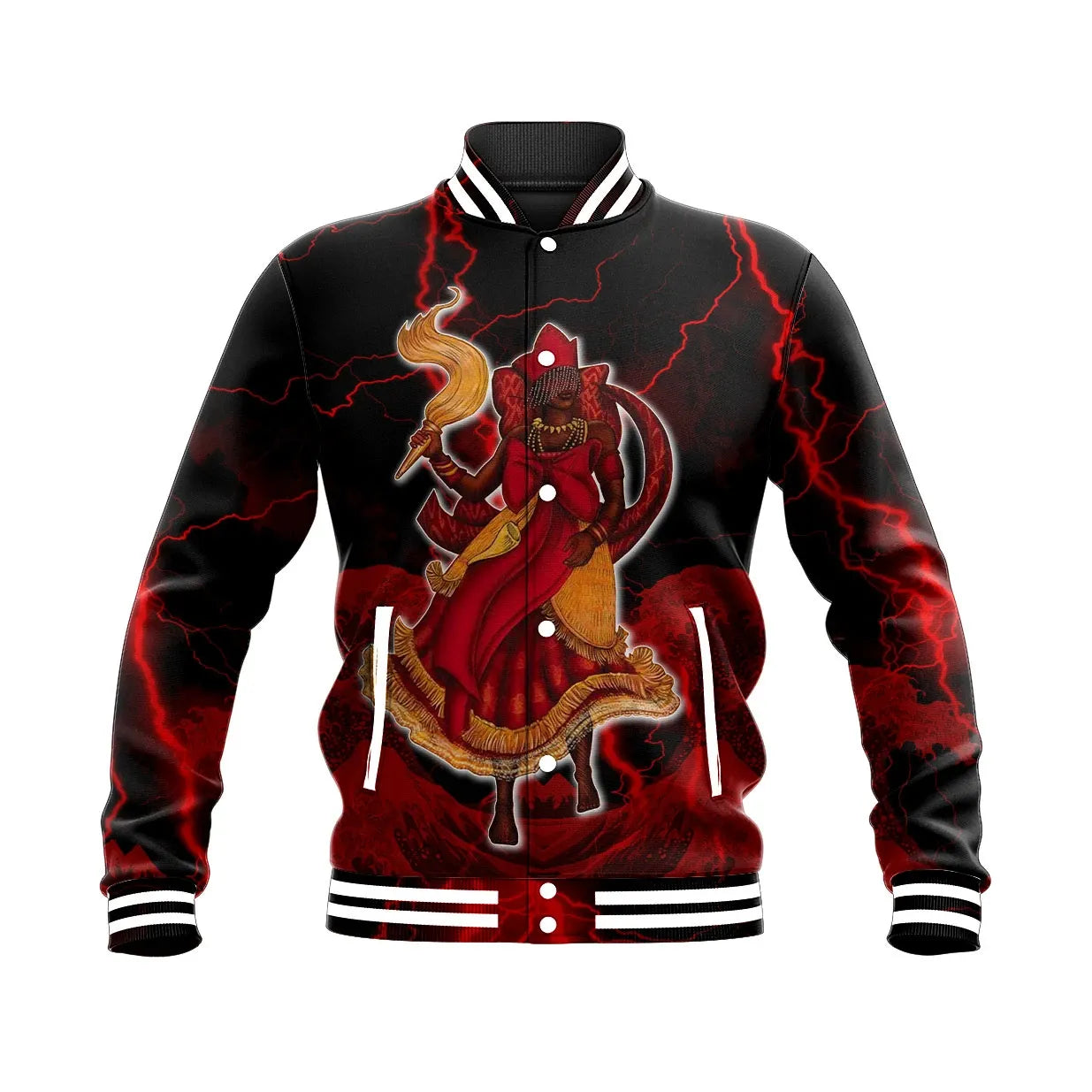 Thunder Orisha Oya Baseball Jacket | Africazone.store