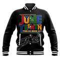 Juneteenth Day 1865 Alphabet Baseball Jacket