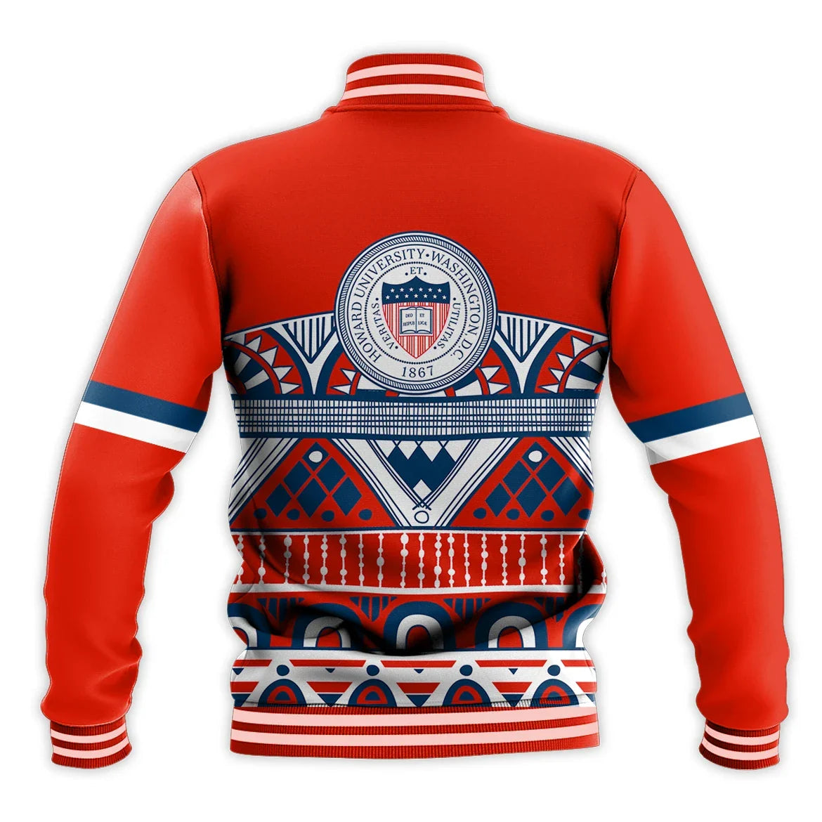 Africa Zone Jacket - Howard Version Red Mix Pattern Baseball Jacket J5