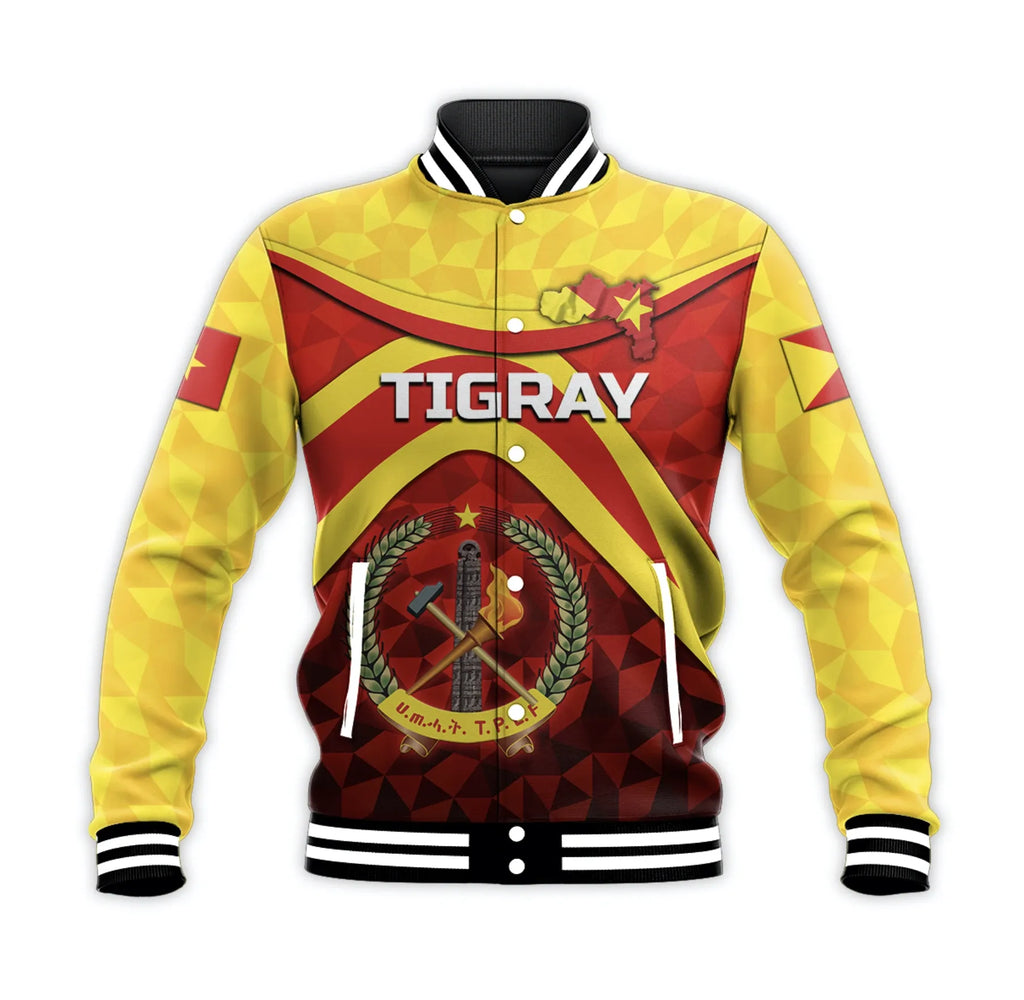 Africa Zone Jacket - Tigray Vibes Version - Coat Of Arms Baseball Jacket J5