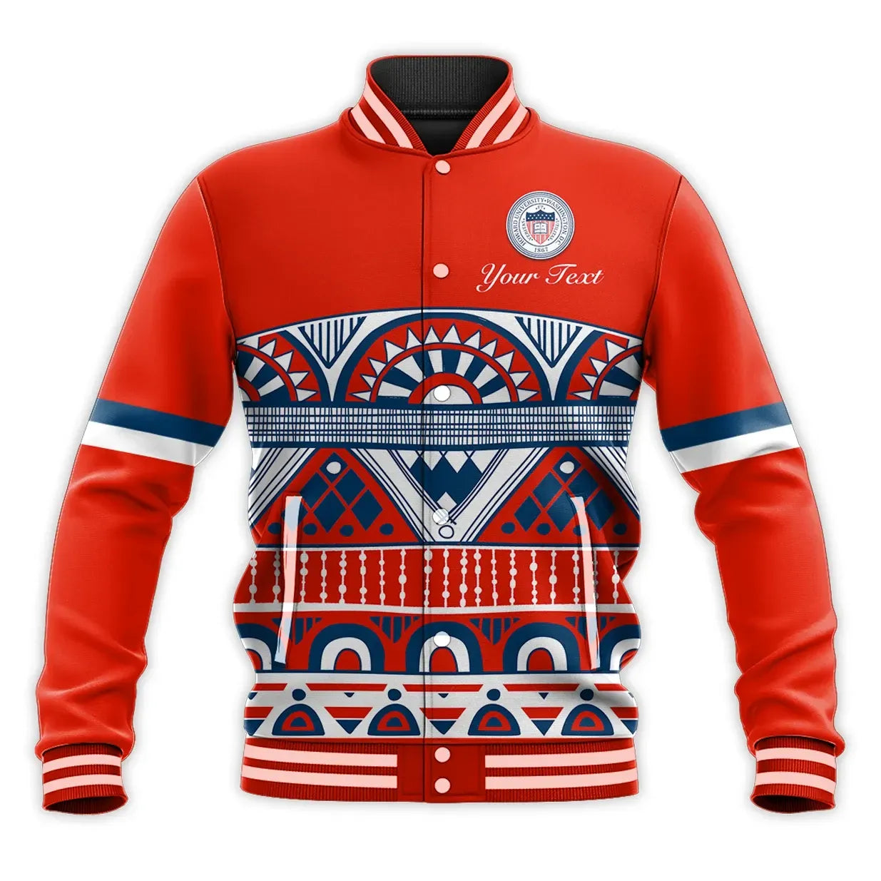 Personalised Howard Version Red Mix Pattern  Baseball Jacket