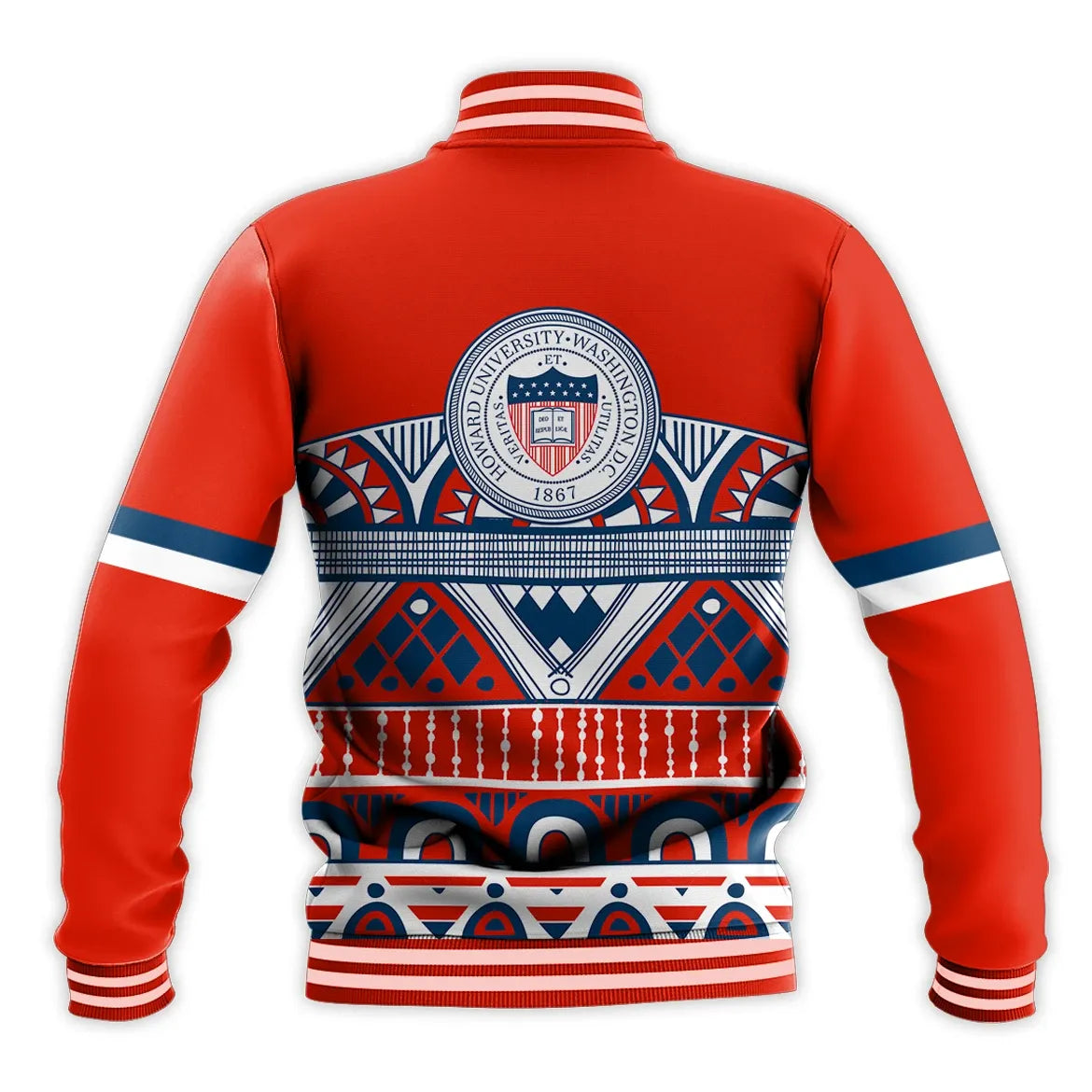 Africa Zone Jacket - Personalised Howard Version Red Mix Pattern Baseball Jacket J5