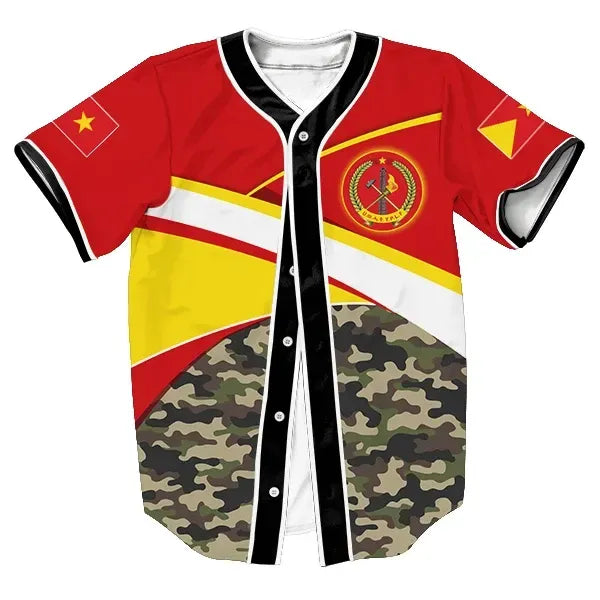 Tigray Flag TPLF Camo Red Baseball Jersey