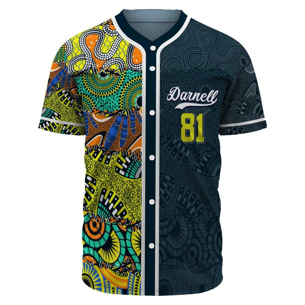 Africa Zone Baseball Jersey - Personalised African Pattern J5