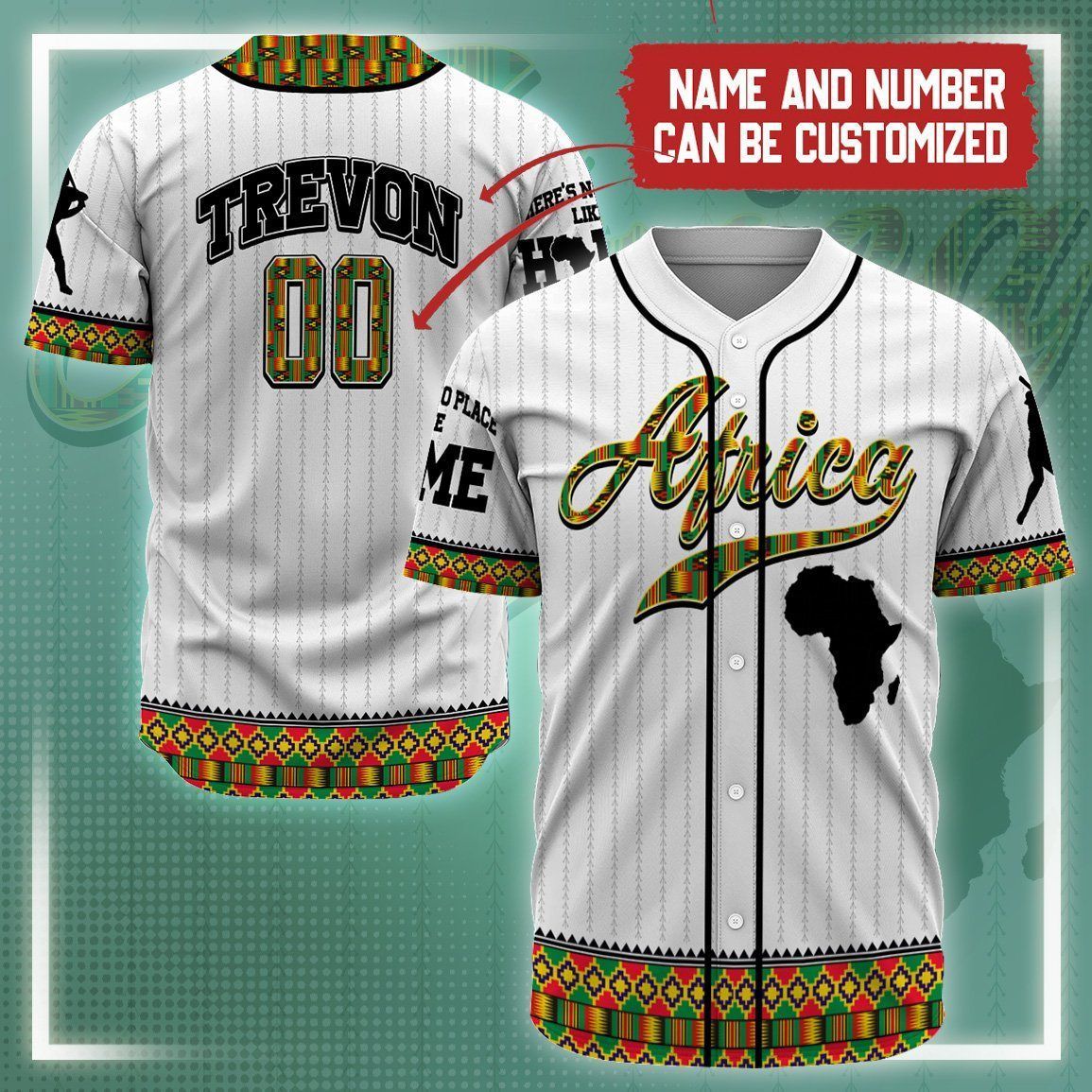 Africa Zone Baseball Jersey - Personalized Africa Team