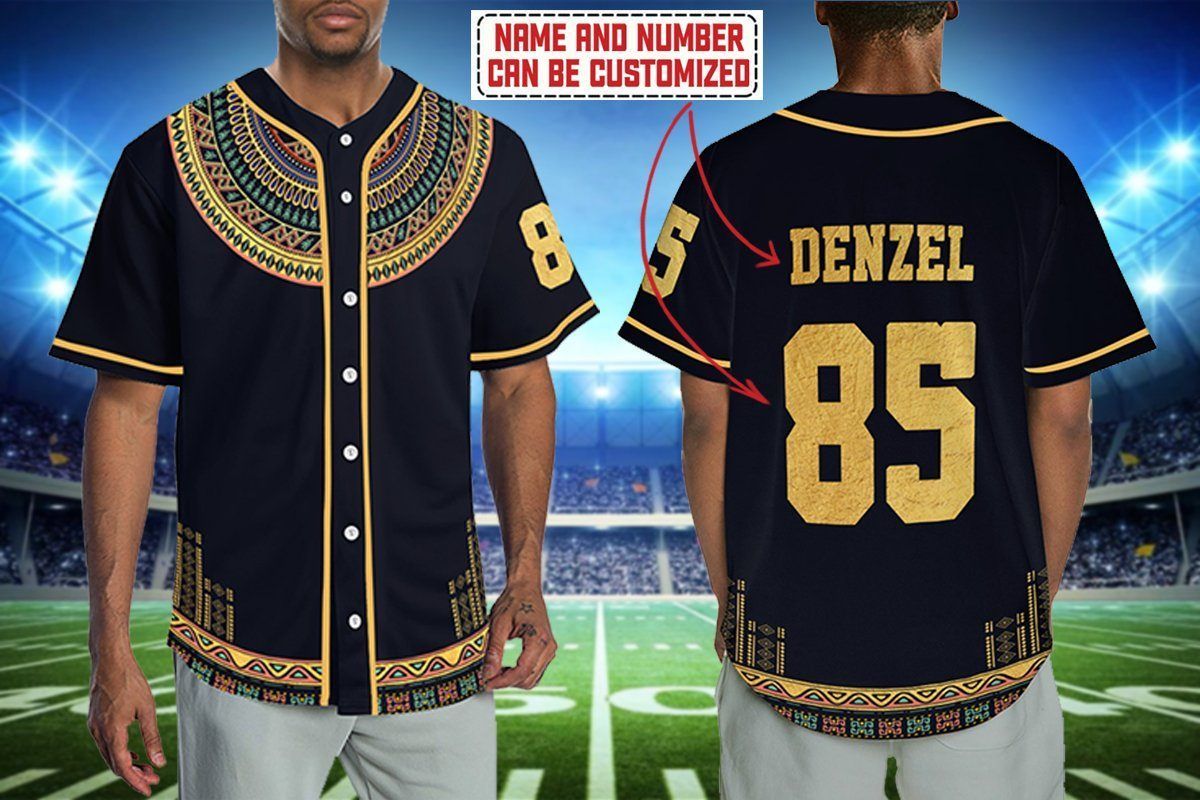Africa Zone Baseball Jersey - Personalised Dashiki J5