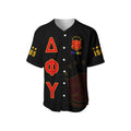 Africa Zone Baseball Jersey - DELTA PHI UPSILON BASEBALL JERSEY PRIDE (BLACK)