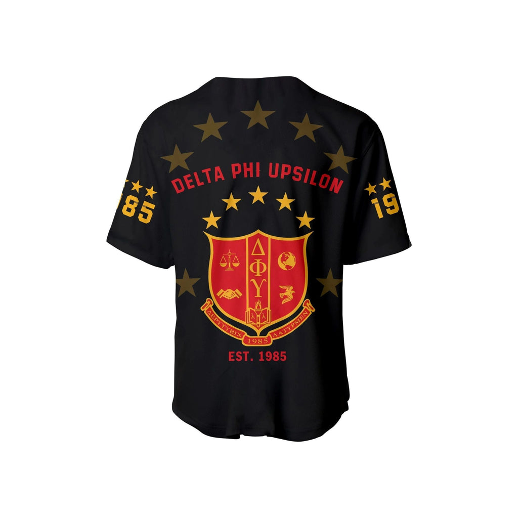 Africa Zone Baseball Jersey - DELTA PHI UPSILON BASEBALL JERSEY PRIDE (BLACK)