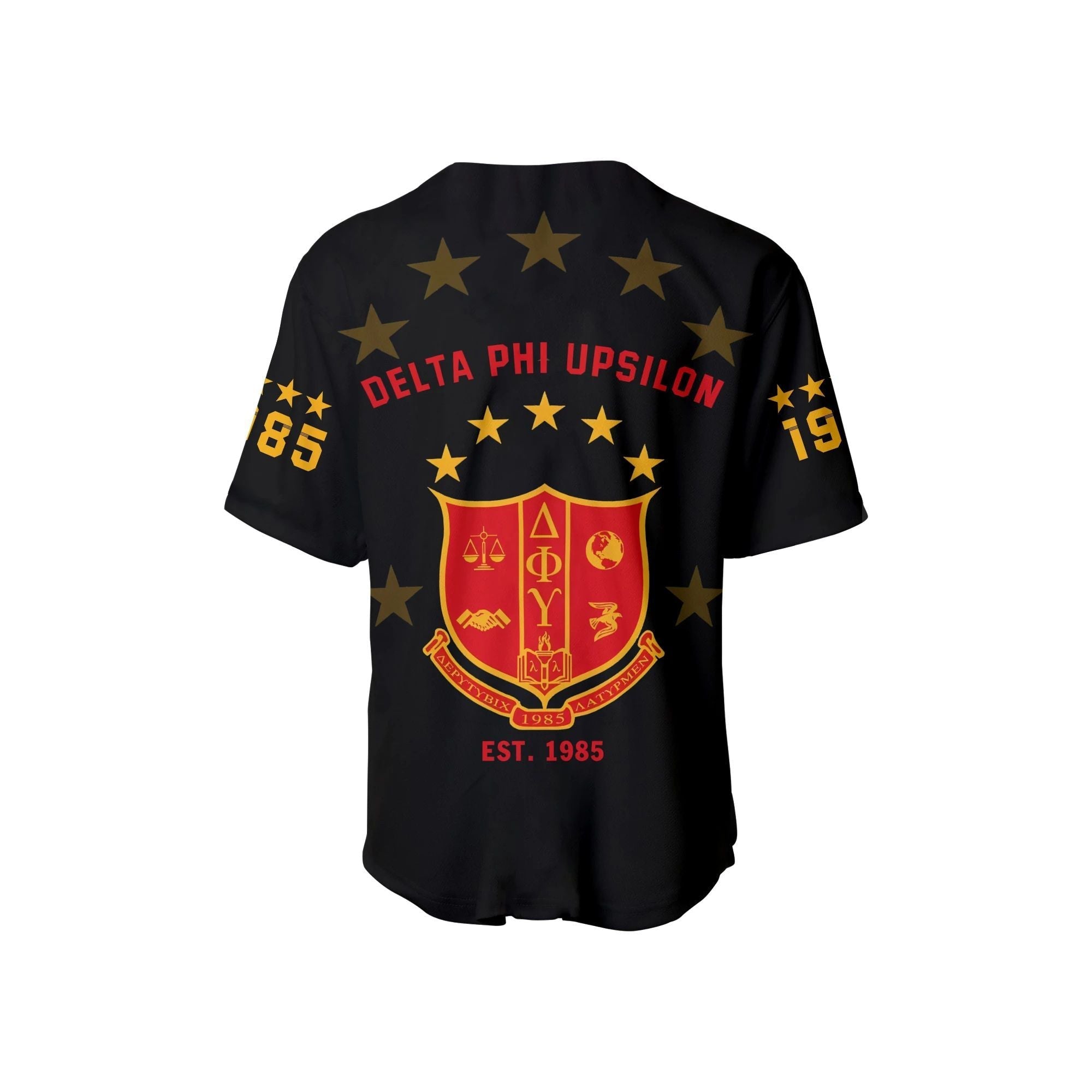 Africa Zone Baseball Jersey - DELTA PHI UPSILON BASEBALL JERSEY PRIDE (BLACK)
