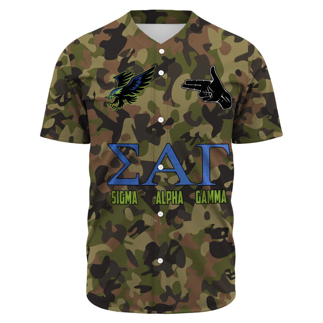 Sigma Alpha Gamma Camo Baseball Jerseys | Africazone.store