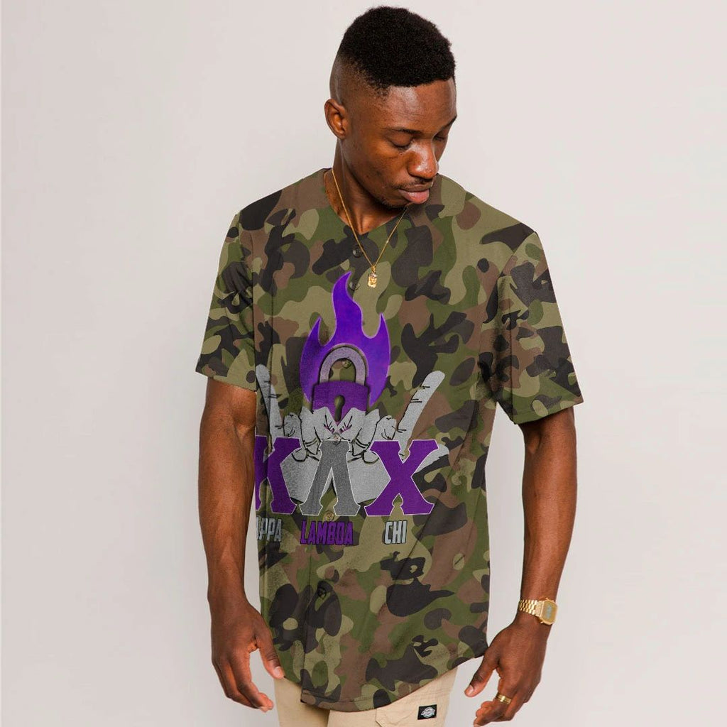Kappa Lambda Chi Camo Baseball Jerseys | Africazone.store