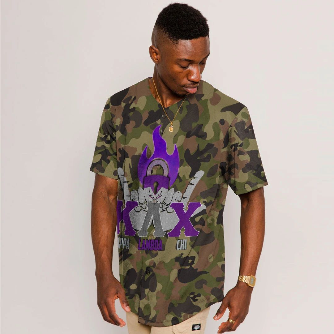 Kappa Lambda Chi Camo Baseball Jerseys | Africazone.store