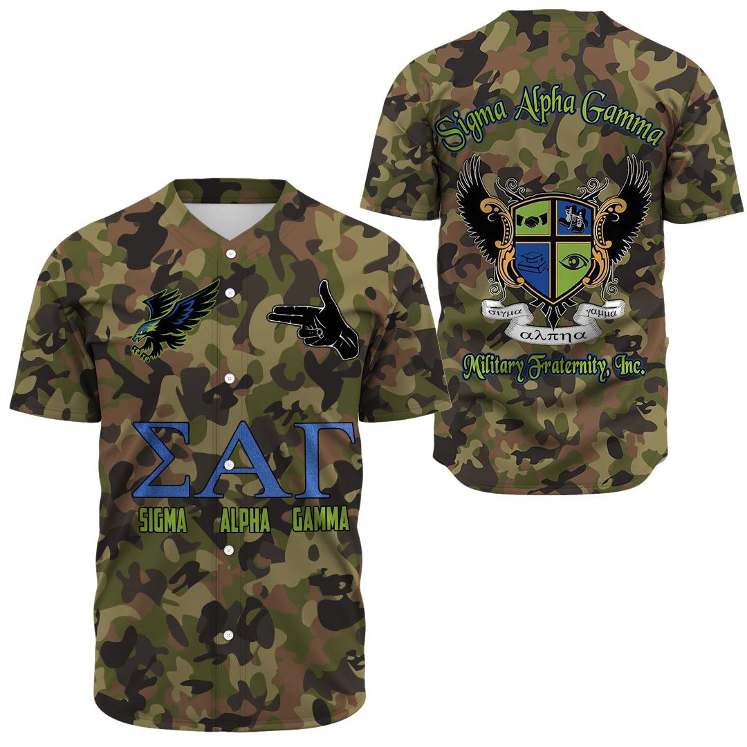 Sigma Alpha Gamma Camo Baseball Jerseys | Africazone.store