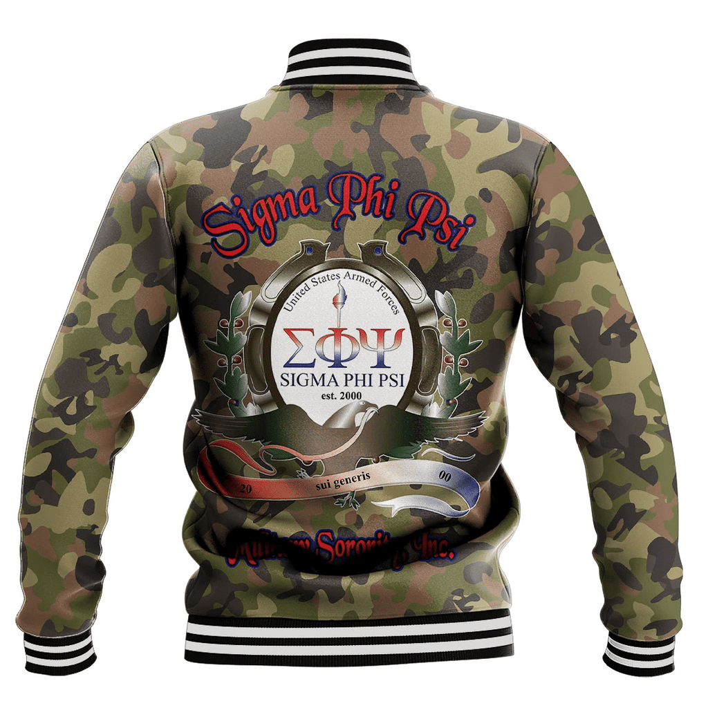 Sigma Phi Psi Camo Baseball Jackets | Africazone.store