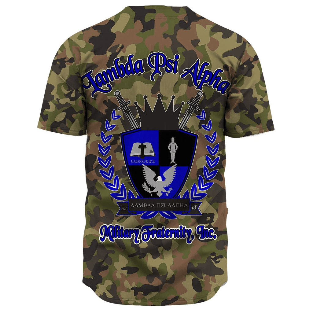 Lambda Psi Alpha Fraternity Camo Baseball Jerseys | Africazone.store