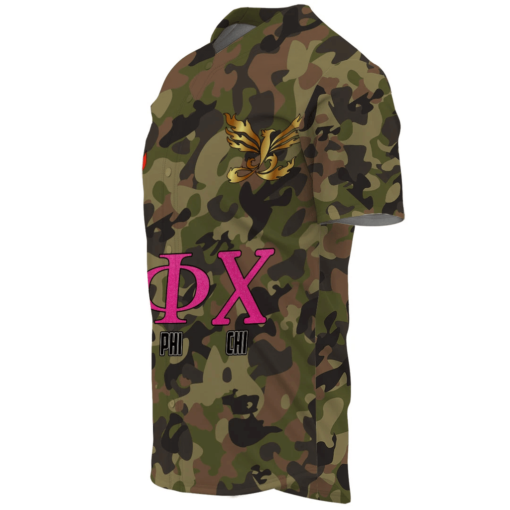 Delta Phi Chi Camo Baseball Jerseys | Africazone.store