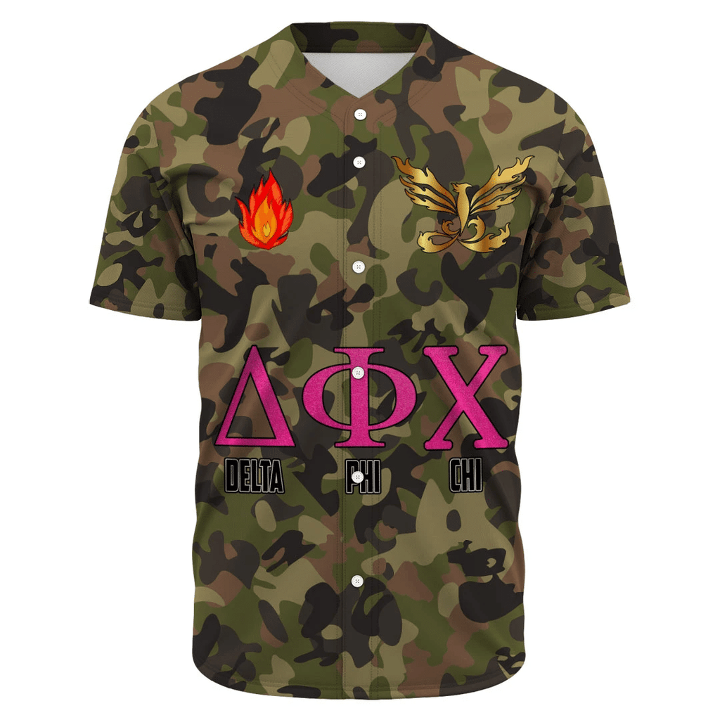 Delta Phi Chi Camo Baseball Jerseys | Africazone.store