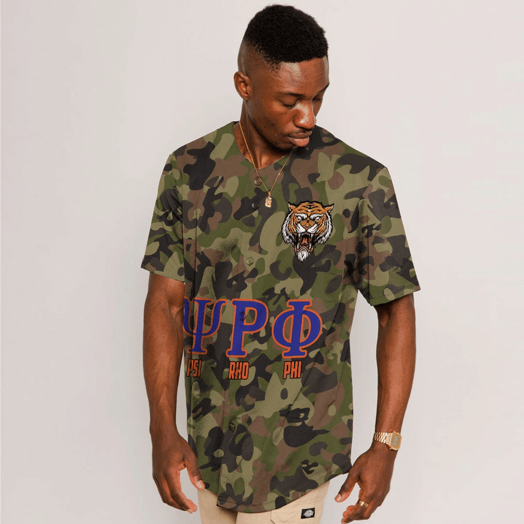 Psi Rho Phi Camo Baseball Jerseys | Africazone.store