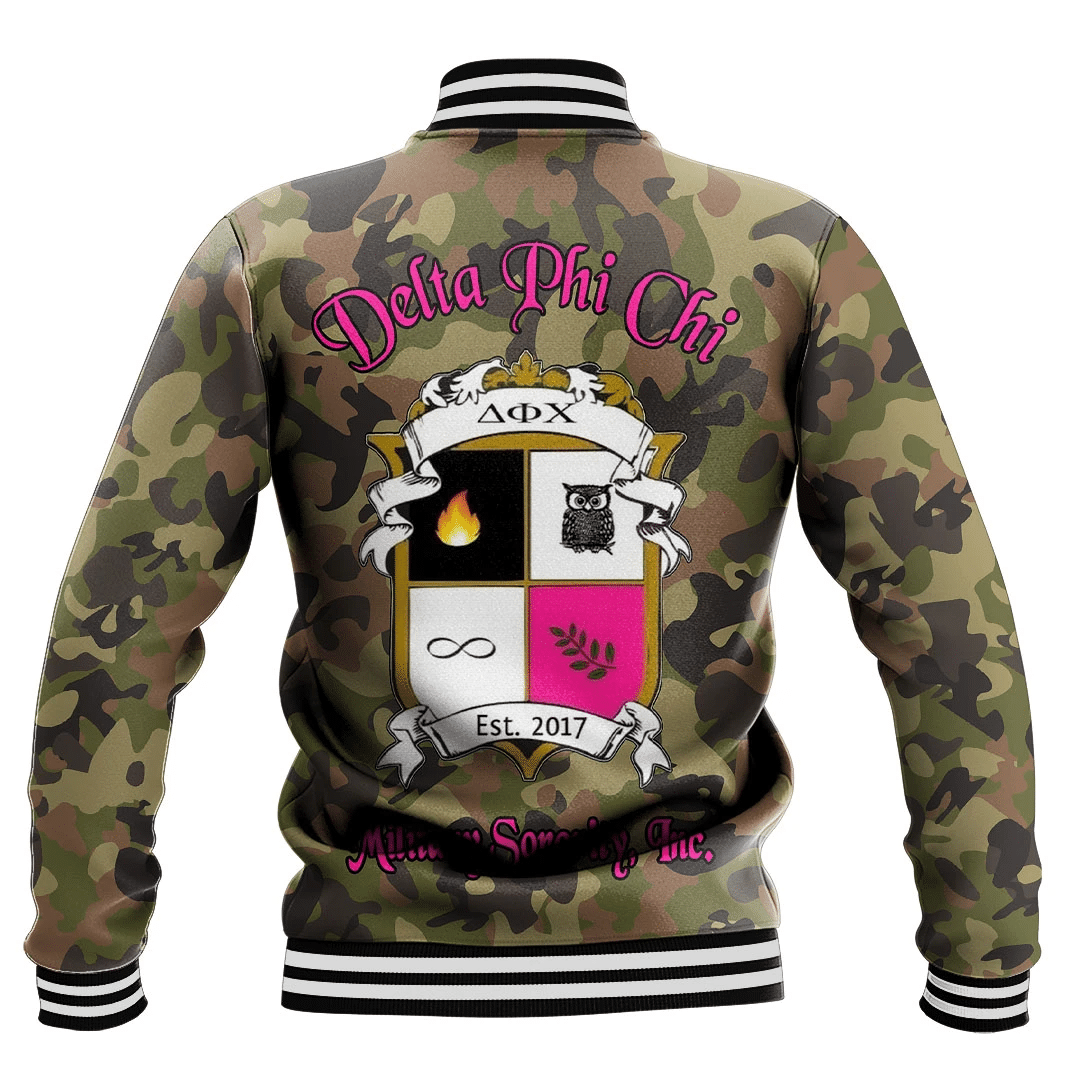 Delta Phi Chi Camo Baseball Jackets | Africazone.store