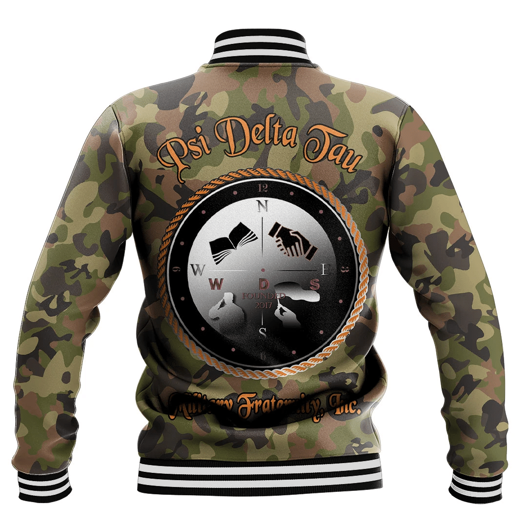 Psi Delta Tau Camo Baseball Jackets | Africazone.store
