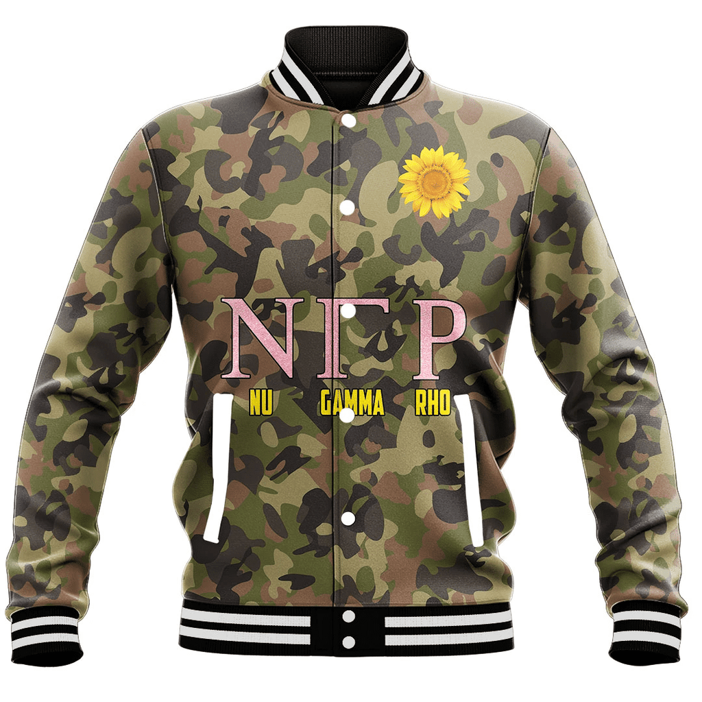 Nu Gamma Rho Camo Baseball Jackets | Africazone.store