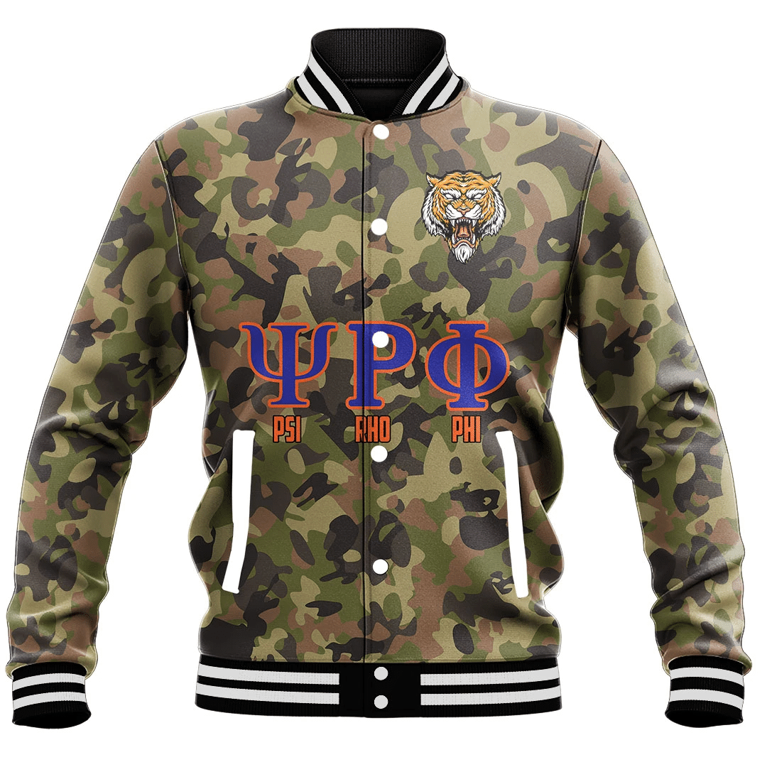 Psi Rho Phi Camo Baseball Jackets | Africazone.store