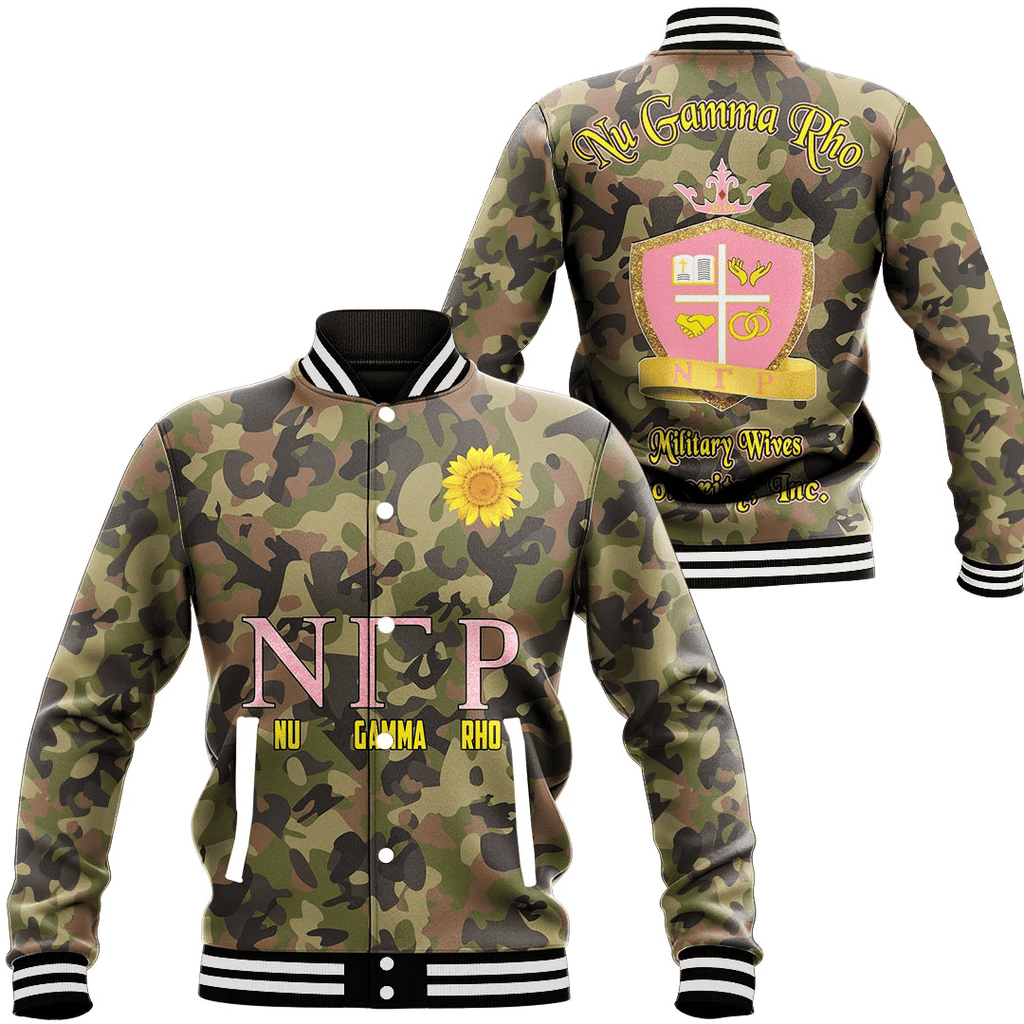 Nu Gamma Rho Camo Baseball Jackets | Africazone.store