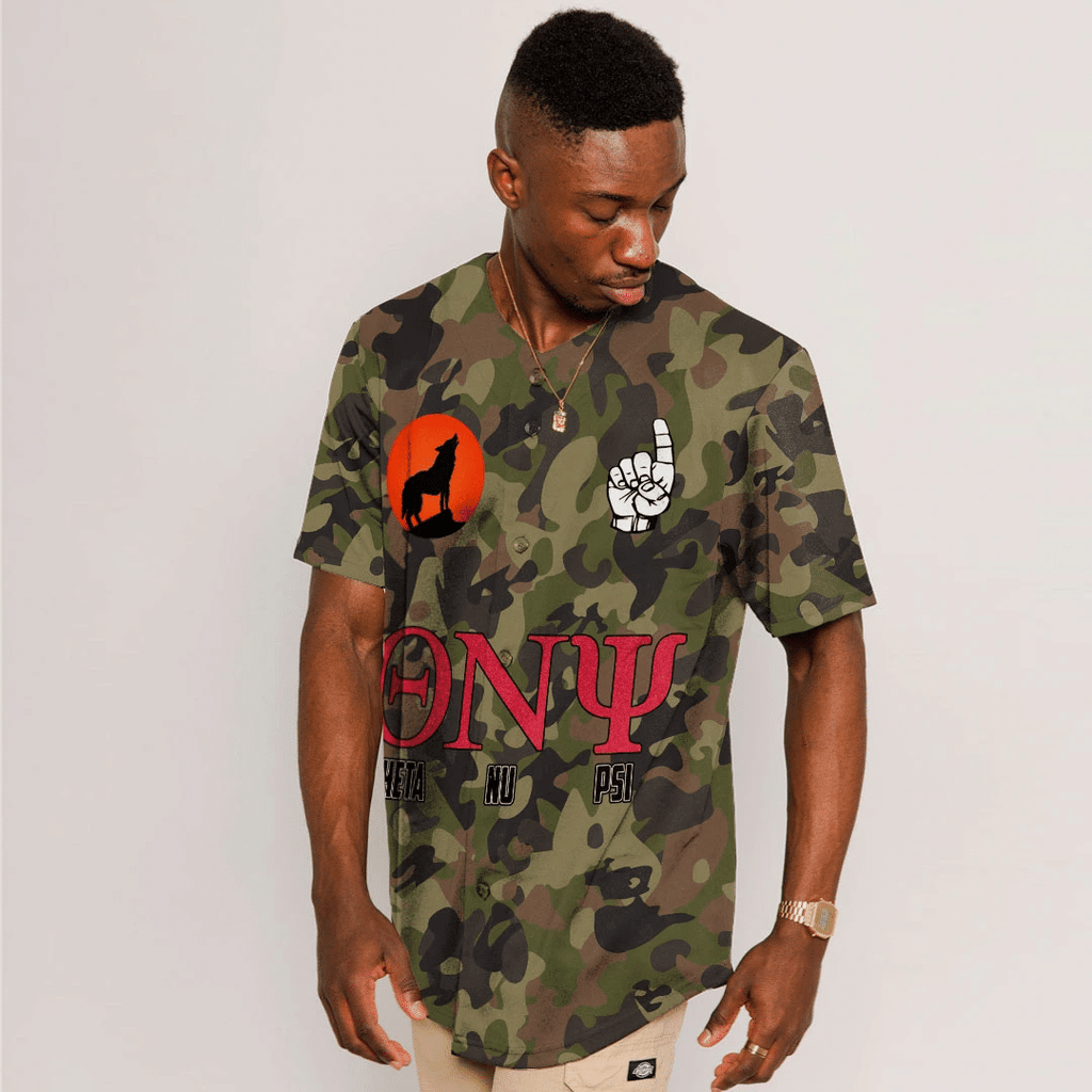 Theta Nu Psi Camo Baseball Jerseys | Africazone.store