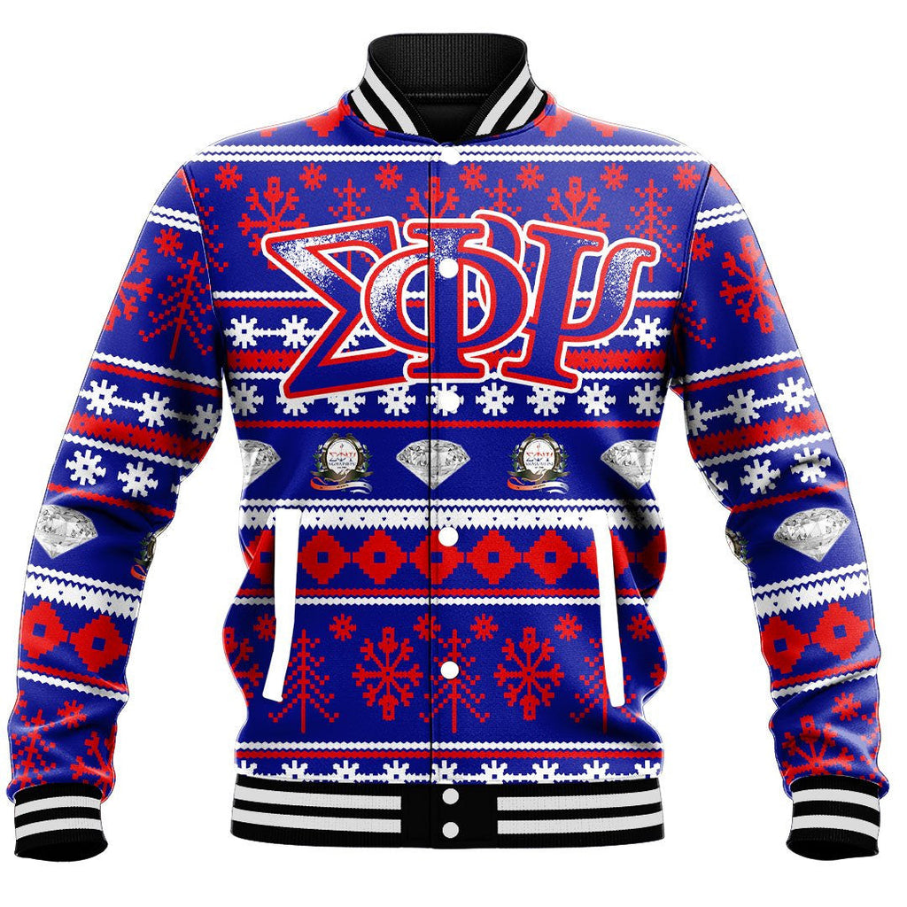 Sigma Phi Psi Letter Christmas Baseball Jackets | Africazone.store