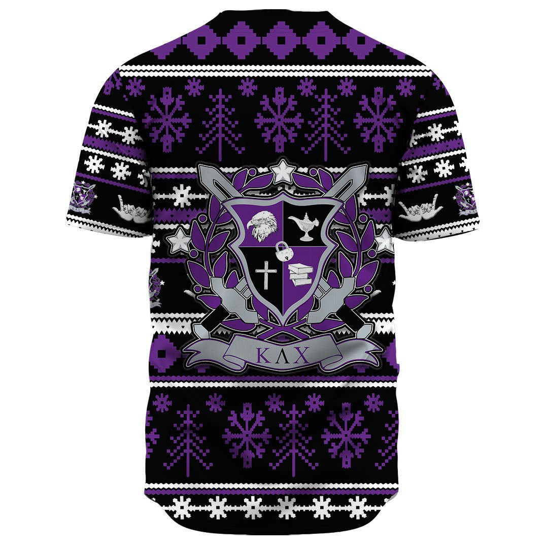 Kappa Lambda Chi Letter Christmas Baseball Jerseys | Africazone.store