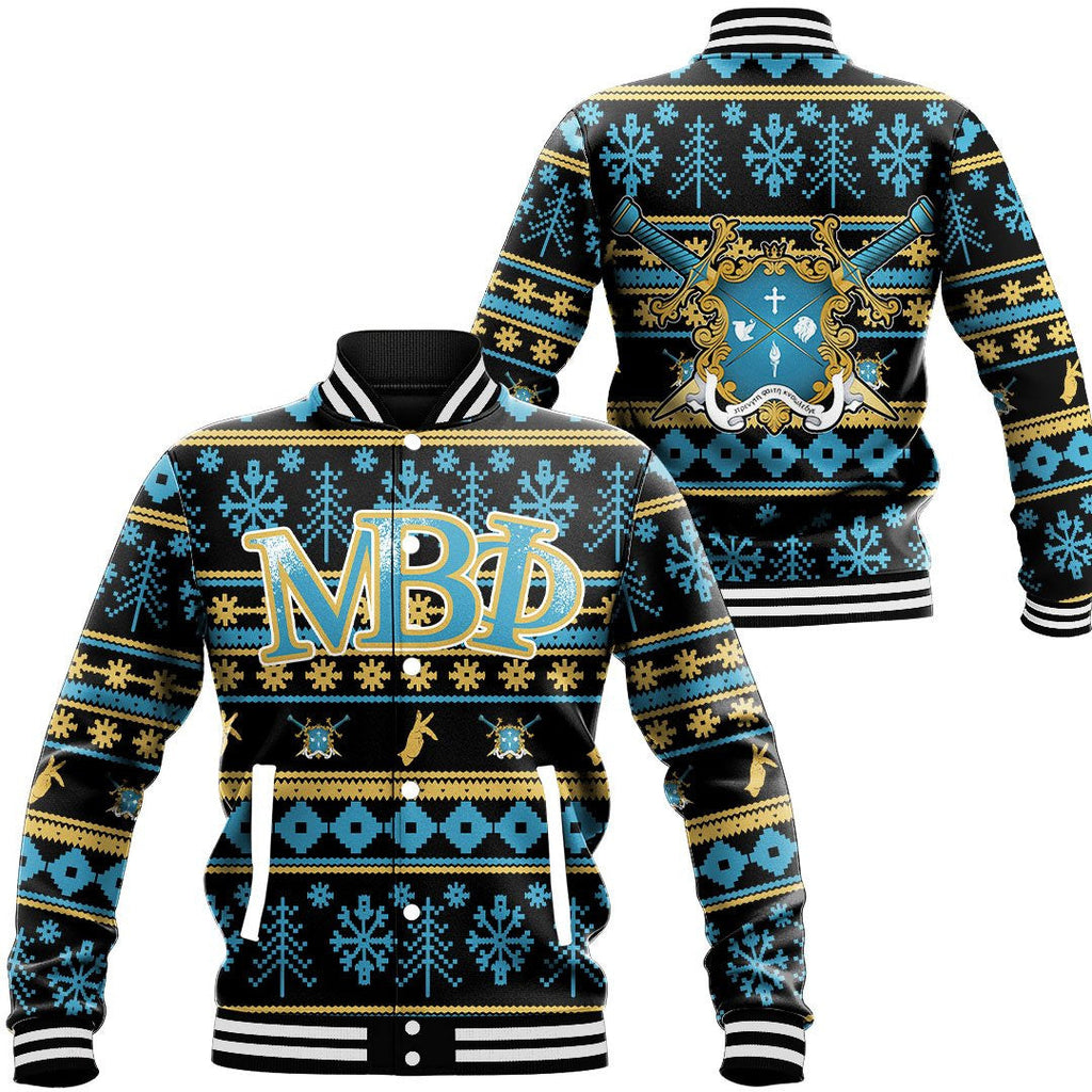 Mu Beta Phi Letter Christmas Baseball Jackets | Africazone.store