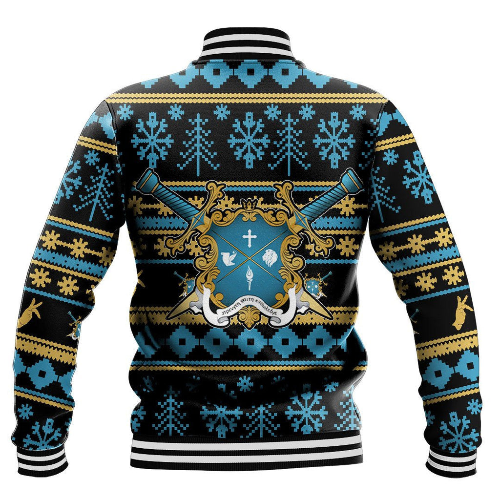 Mu Beta Phi Letter Christmas Baseball Jackets | Africazone.store