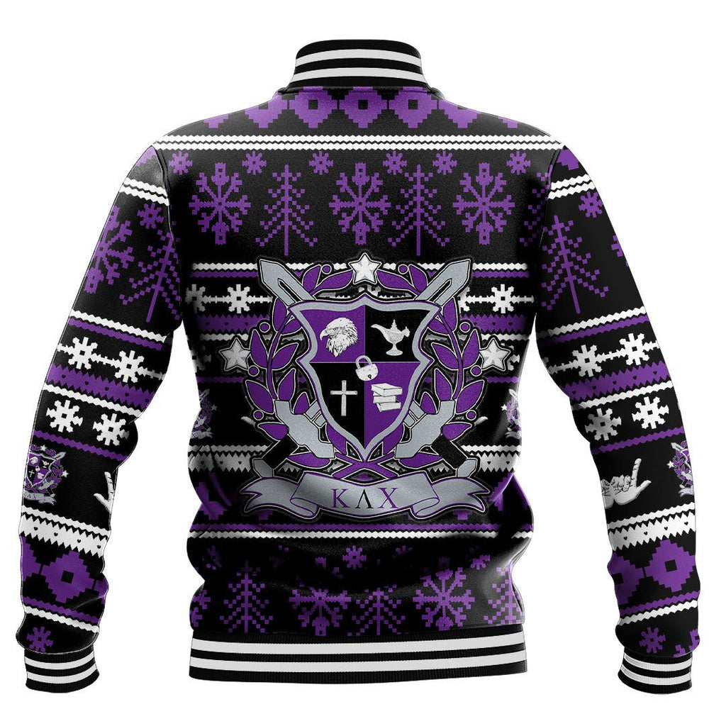 Kappa Lambda Chi Letter Christmas Baseball Jackets | Africazone.store