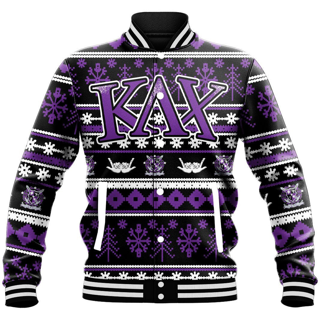 Kappa Lambda Chi Letter Christmas Baseball Jackets | Africazone.store