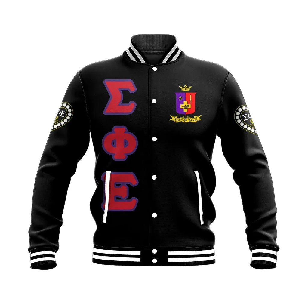 Sigma Phi Epsilon Letters Baseball Jacket | Africa Zone.com