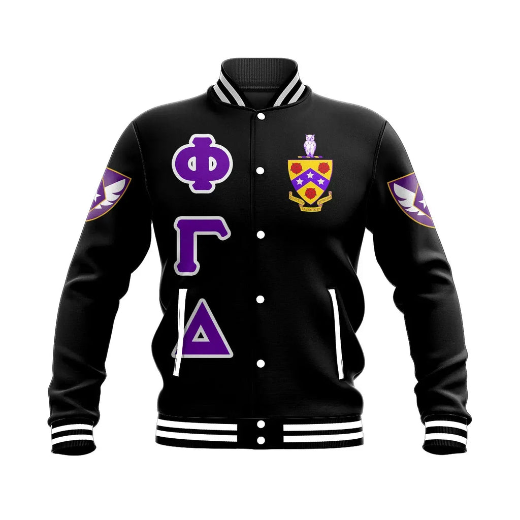 Phi Gamma Delta Letters Baseball Jacket | Africa Zone.com