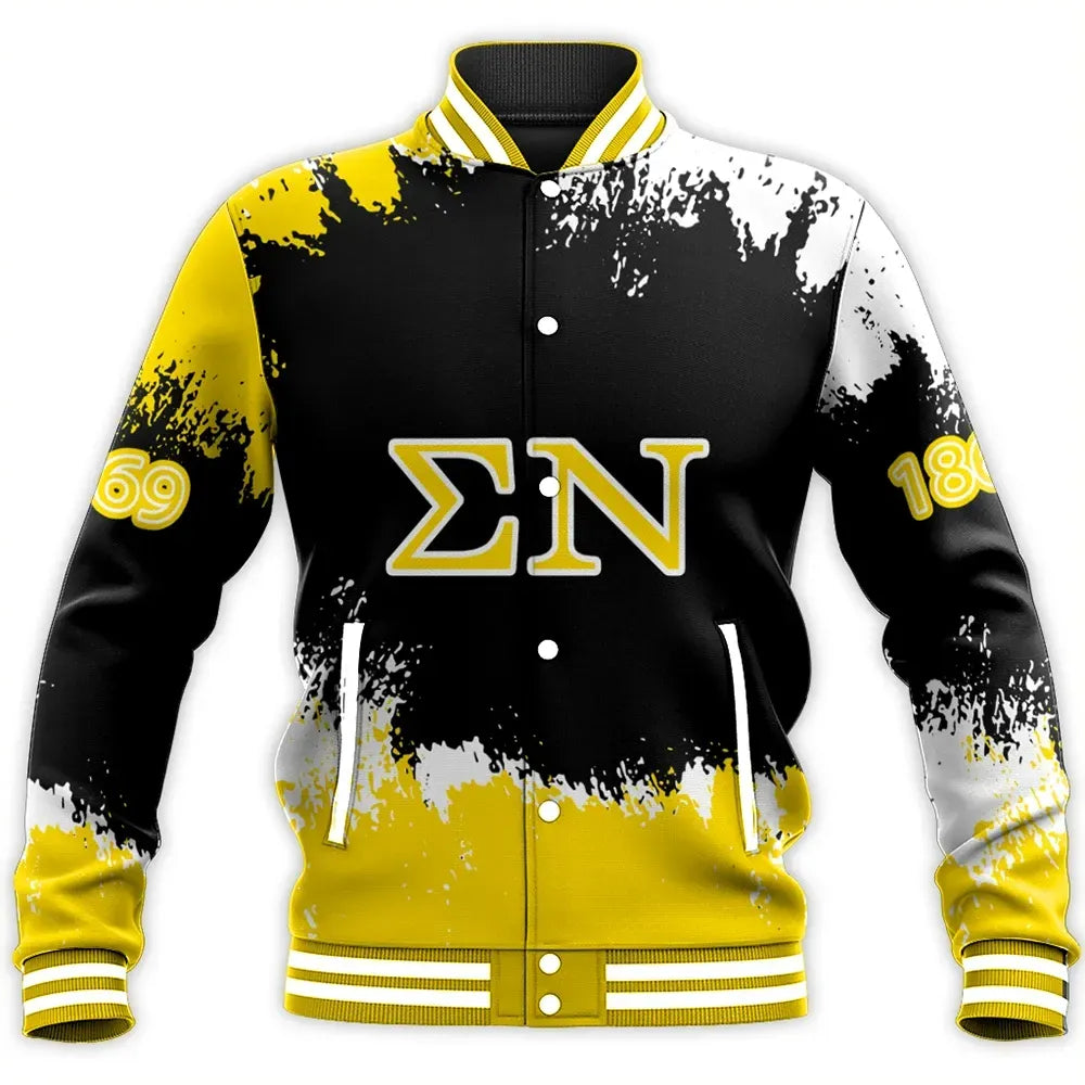 Sigma Nu Face Style Baseball Jacket | Africa Zone.com