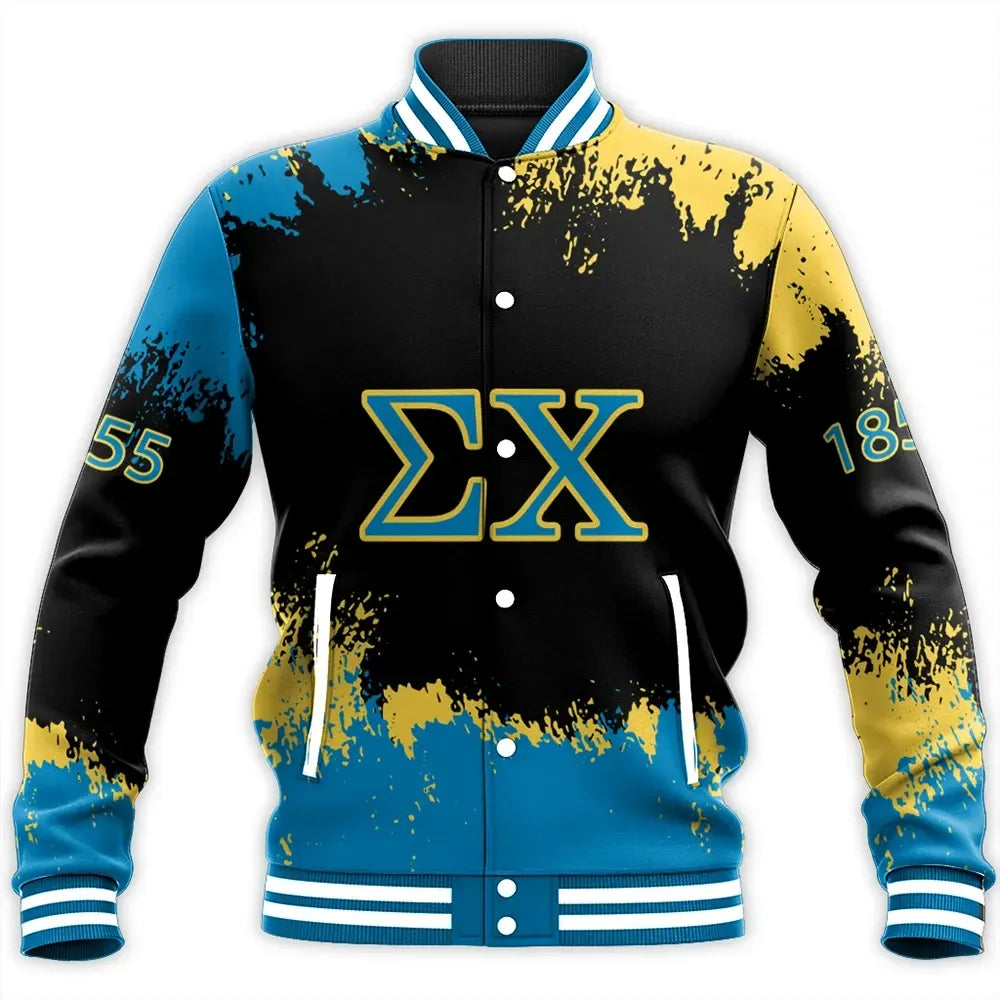 Sigma Chi Face Style Baseball Jacket | Africa Zone.com