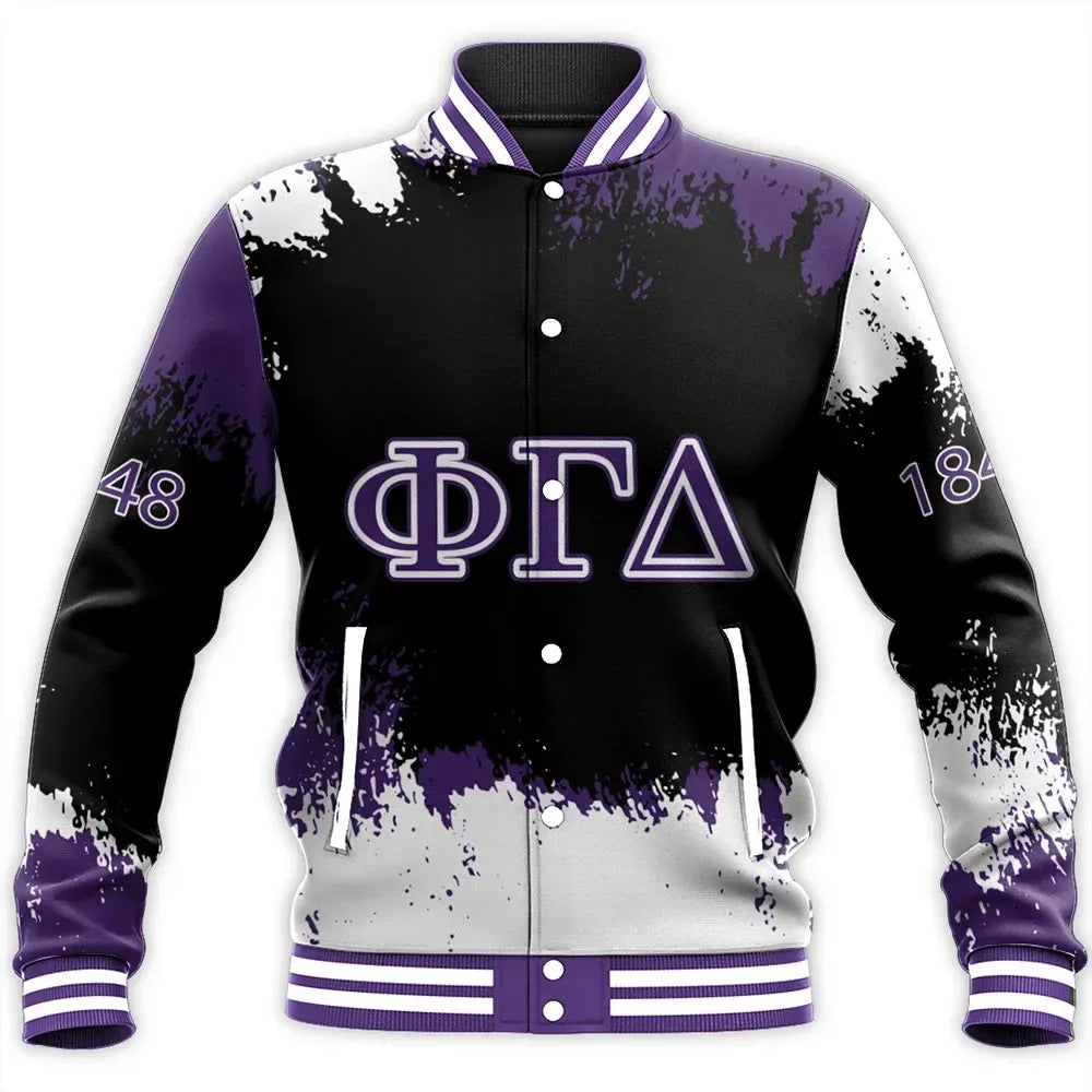 Phi Gamma Delta Face Style Baseball Jacket | Africa Zone.com