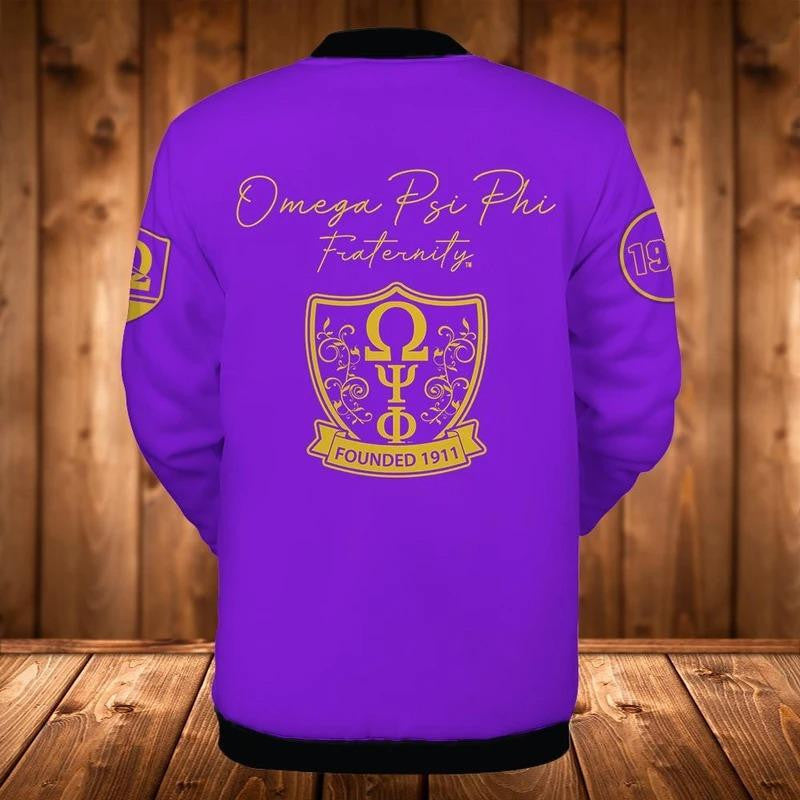Greek Life Jacket - Omega Fraternity Founded 1911 Frat Baseball Jacket J5