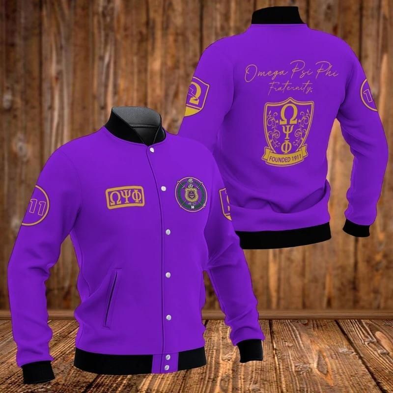 Omega Fraternity Founded 1911 Frat Baseball Jacket | Getteestore.com