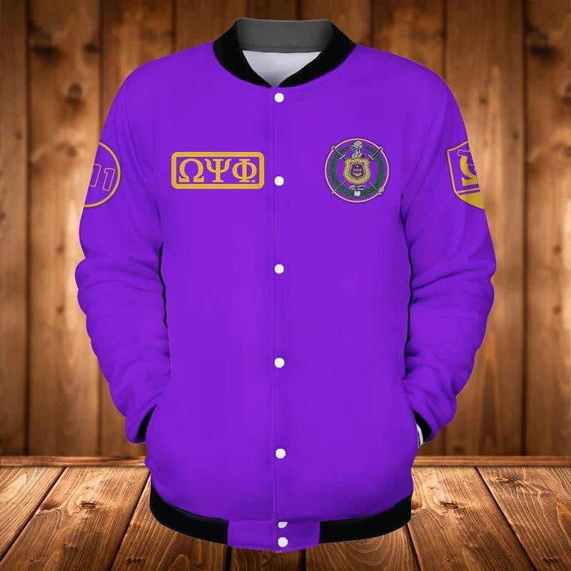 Omega Fraternity Founded 1911 Frat Baseball Jacket