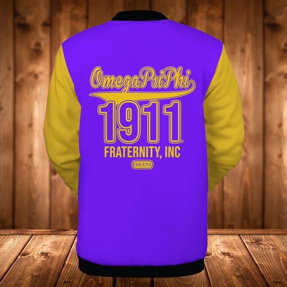 Greek Life Jacket - Omega Fraternity Founded 1911 Baseball Jacket J5