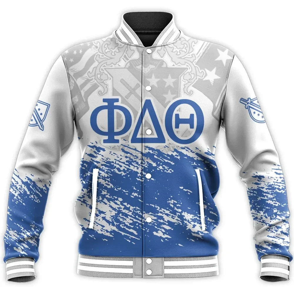 Phi Delta Theta Duo Flags Baseball Jacket | Africazone.store