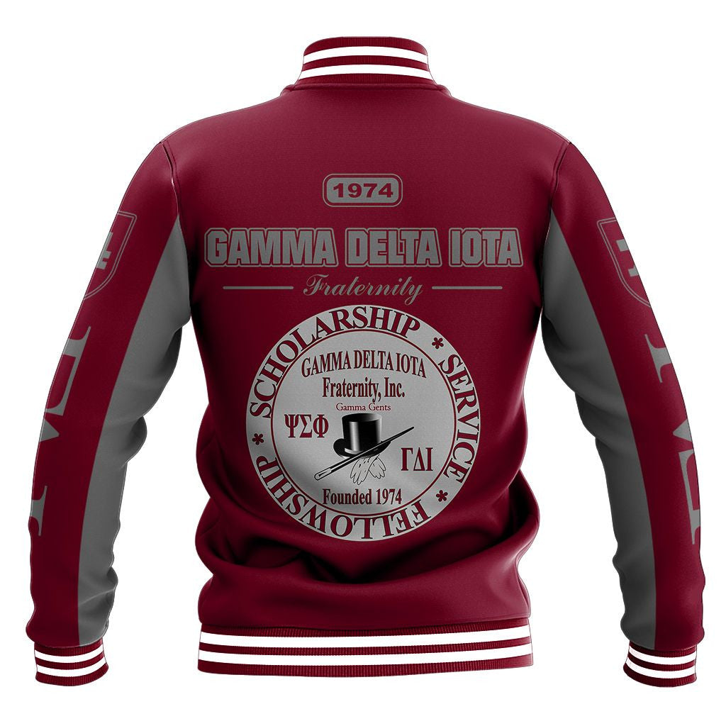 Gamma Delta Iota Frat 1974 Red Baseball Jacket J5