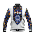 Zeta Phi Beta African Pattern - White  Baseball Jacket