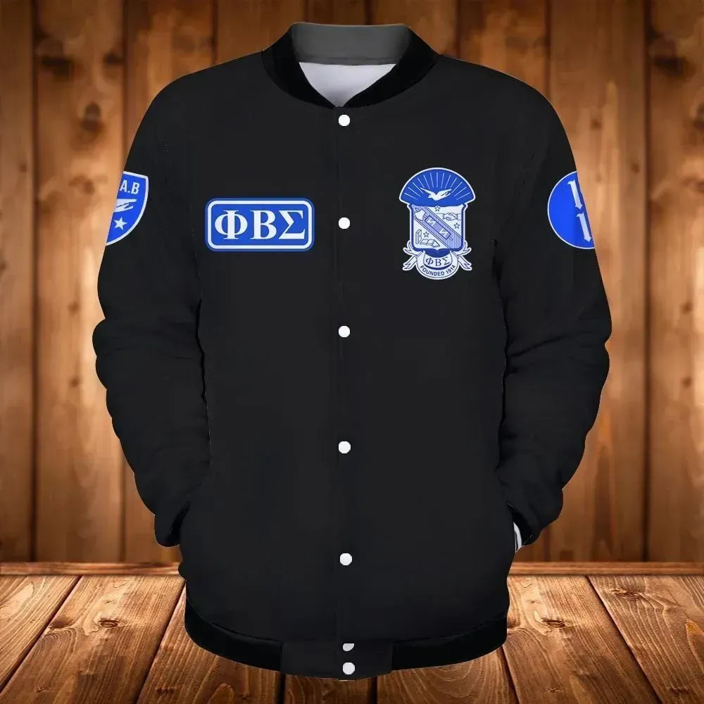 Africa Zone Jacket - PBS Phi Beta Sigma Fraternity Inc Baseball Jacket J5