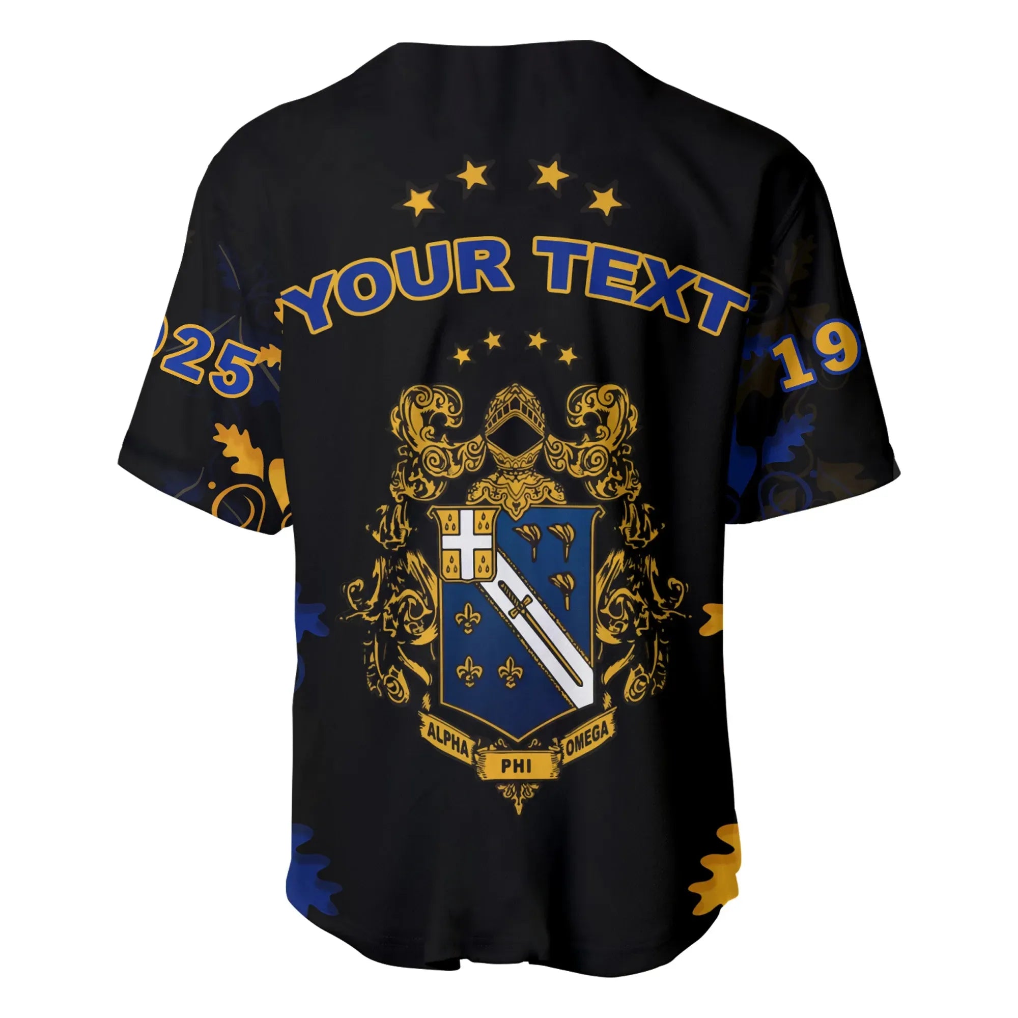 Africa Zone Baseball Jersey - Personalised Alpha Phi Omega mix Oakleaf - APhiO Baseball Jersey J5